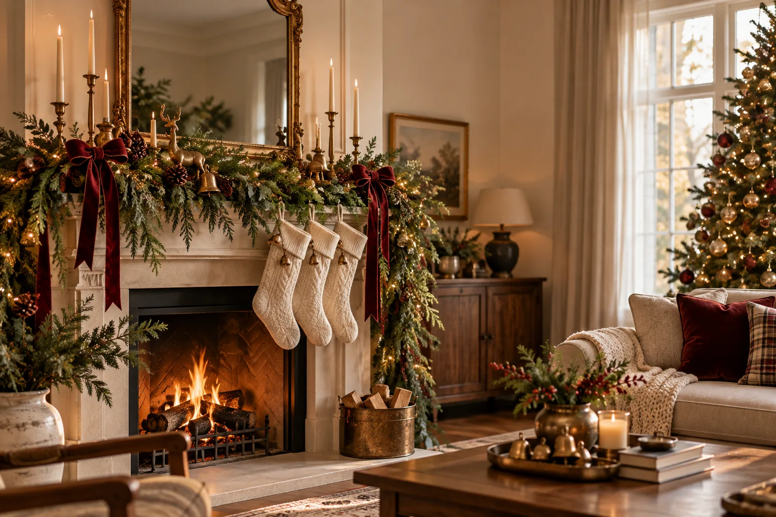 Vintage Christmas Mantel styling inspiration